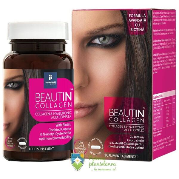 MyElements Beautin Collagen cu Acid Hialuronic si Biotina 30 capsule