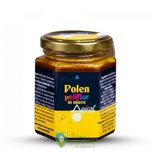 Bionovativ Polen poliflor in miere 25% ApicolScience 225 gr