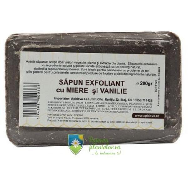 Apidava Sapun Exfoliant cu miere si vanilie 200 gr