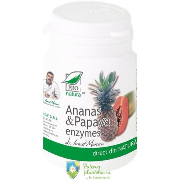 Medica Ananas si Papaya enzymes 100 comprimate