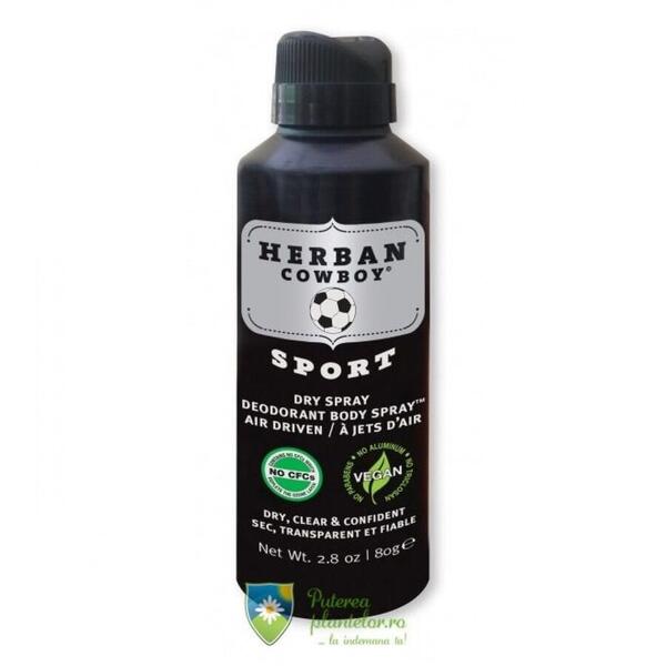 Herban Cowboy Deodorant spray barbati Sport protectie maxima 80 gr