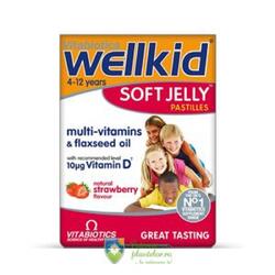 Wellkid jeleuri capsuni 30 tablete masticabile