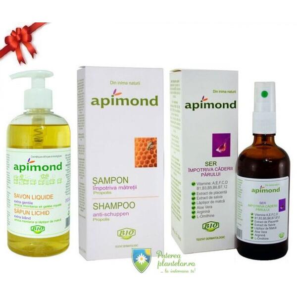 Apimond Pachet Cadou Sapun lichid + Sampon antimatreata + Ser impotriva caderii parului