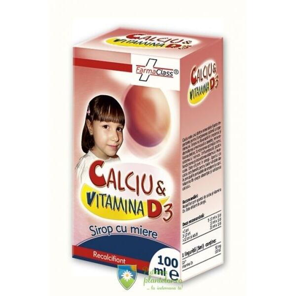 FarmaClass Calciu si vitamina D3 sirop 100 ml