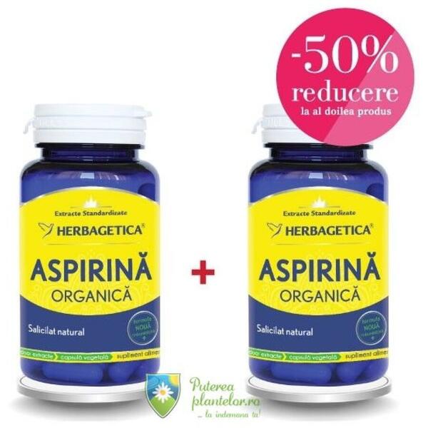 Herbagetica Aspirina Organica Vegetala+ 60 capsule + 60 capsule 1/2 Gratuit