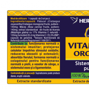 Herbagetica Vitamina C Forte 60 capsule