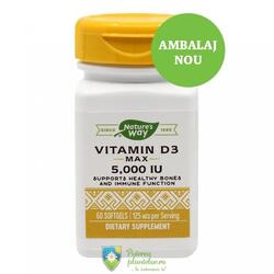 Vitamina D3 5000UI 60 capsule moi