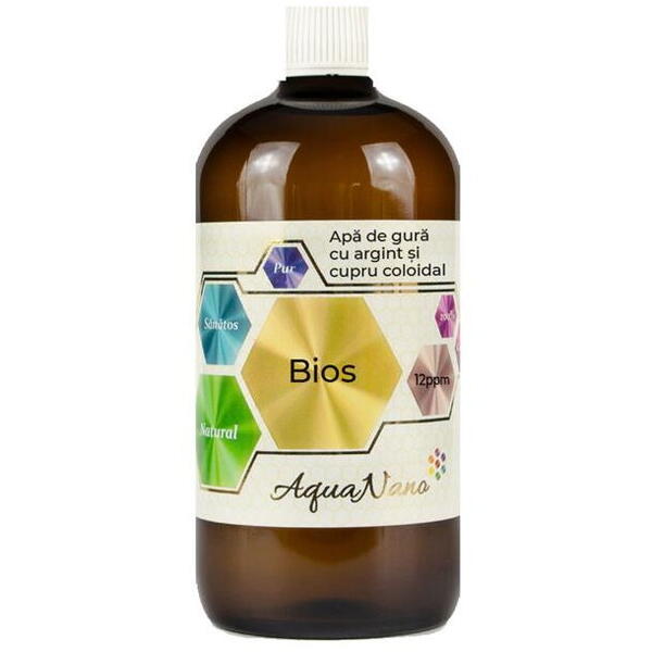 Aghoras Apa de gura AquaNano Bios cupru, argint coloidal 480 ml