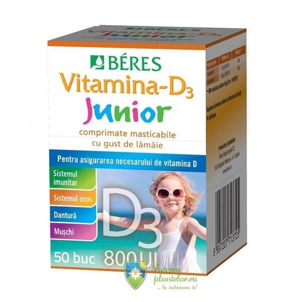 Beres Vitamina D3 Junior 800UI 50 comprimate masticabile