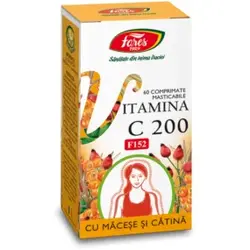 Vitamina C 200mg cu Macese si Catina 60 comprimate masticabile