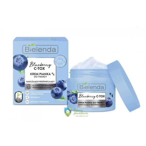 Bielenda Crema Tip Spuma Hidratanta cu Efect de Iluminare Blueberry C-tox 40 ml