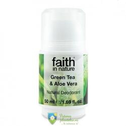 Deodorant roll on natural cu ceai verde si aloe vera 50 ml