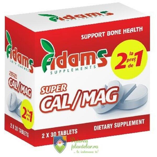 Adams Vision Super Calciu Magneziu 30 tablete 1+1 Gratis