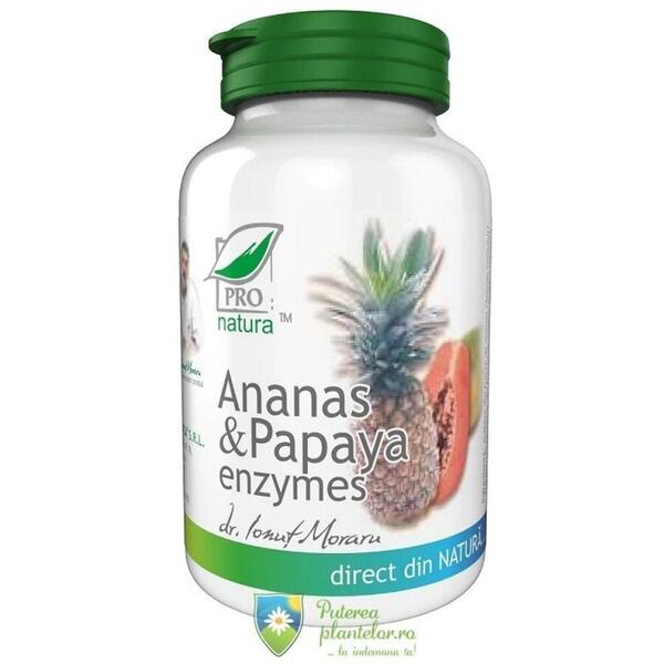 Medica Ananas si Papaya enzymes 60 comprimate