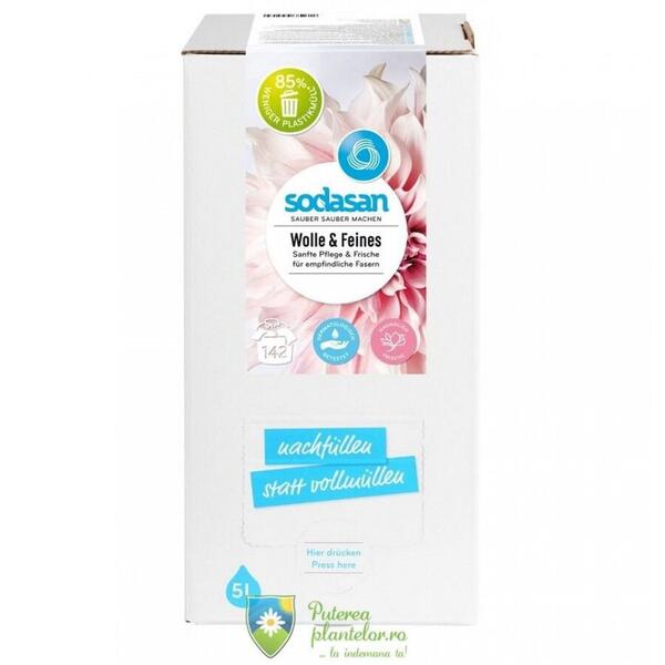 Sodasan Detergent Lichid Bio pt rufe delicate, lana si matase 5 l