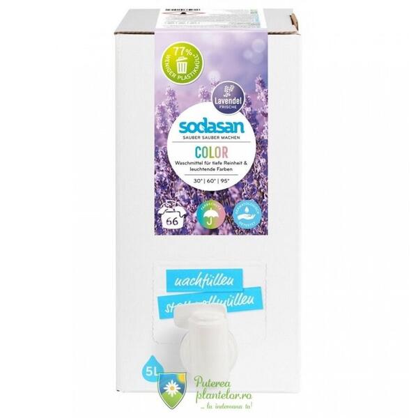 Sodasan Detergent Lichid Bio rufe color cu lavanda 5 l