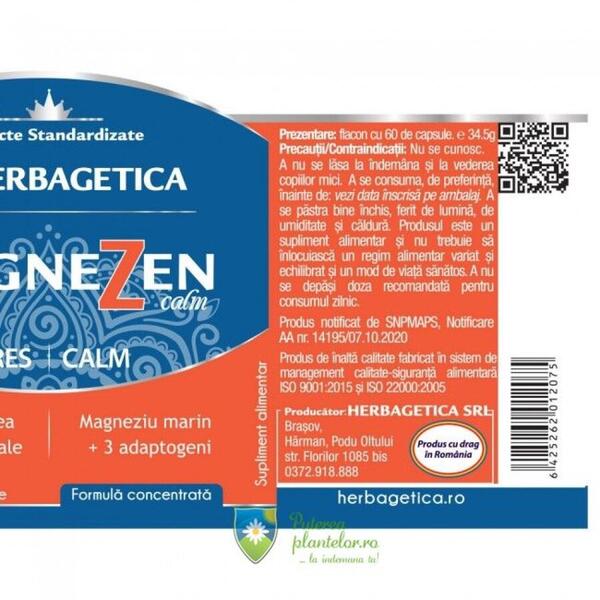 Herbagetica Magnezen Calm 60 capsule