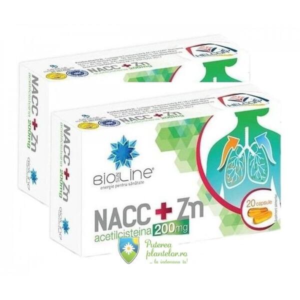 Helcor Pharma NACC+Zn 200mg cu vitamina C 20 capsule 1 + 1 Gratis