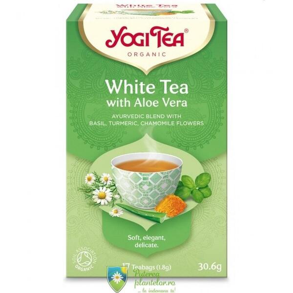 Ceai Bio Alb cu Aloe Vera Yogi Tea 30.6 gr (17 plicuri)