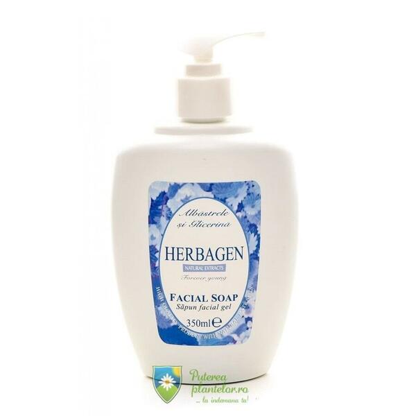 Herbagen Sapun lichid facial cu extract de albastrele 350 ml