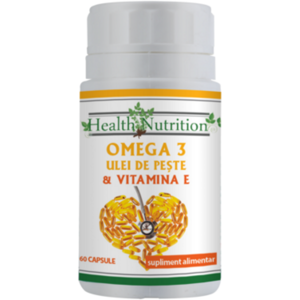 Health Nutrition Omega3 ulei de peste 500 mg + Vitamina E 5mg 60 capsule