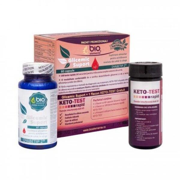 Bio Elemente Pachet promotional glicemic suport + keto test gratuit