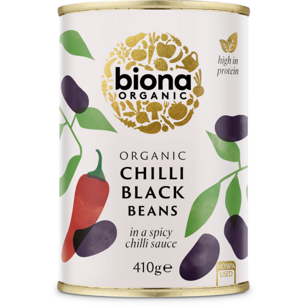 Biona Fasole neagra in sos chilli bio 410g