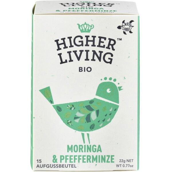 Higher Living Ceai de moringa si menta bio 15 plicuri 