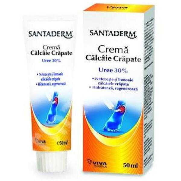 Vitalia Pharma Crema cu 30% uree pentru calcaie crapate Santaderm, 50 ml
