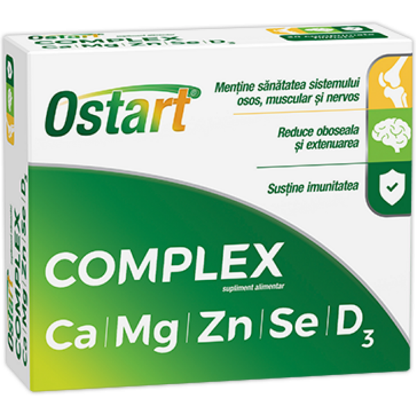 Fiterman Ostart complex Ca + Mg + Zn + Se + D3, 20 comprimate