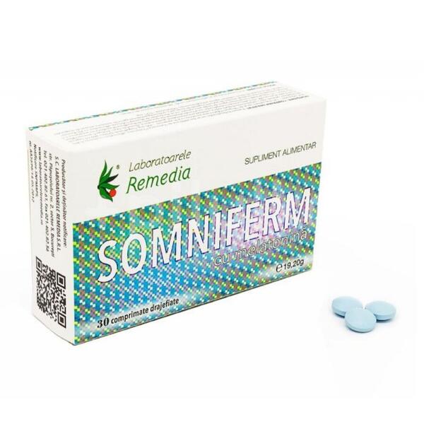Remedia Somniferm+Melatonina, 30 comprimate