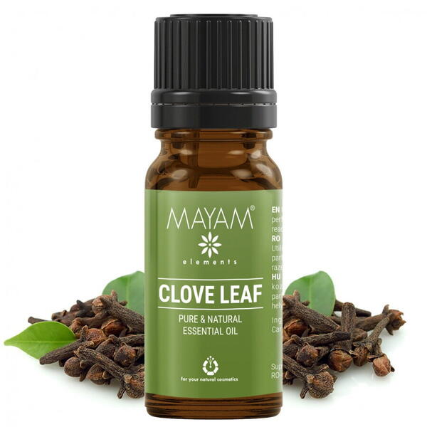 Mayam Ellemental Ulei esential de Cuisoare frunze (Clove Leaf), 10 ml, Mayam