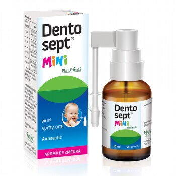PlantExtrakt Dentosept Mini Spray cu aroma de Zmeura - 30 ml