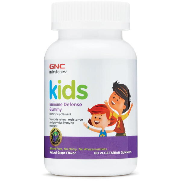 GNC Live Well Gnc Milestones Kid’s Immune Defense Gummy, Formula Pentru Copii, Cu Aroma De Struguri, 60 Jeleuri