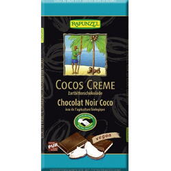 Ciocolata Amaruie cu Umplutura de Crema de Cocos Vegana, ECO 100g  Rapunzel BIO
