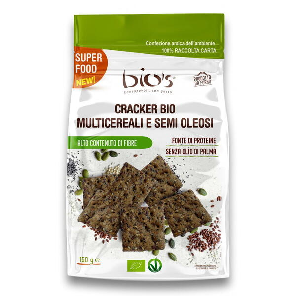 Bio's Crackers BIO din multicereale, seminte olaginoase si ulei masline Bio s