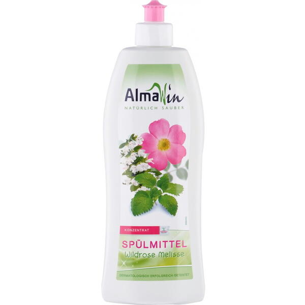 AlmaWin Detergent de vase organic cu trandafir salbatic si melisa 500 ml