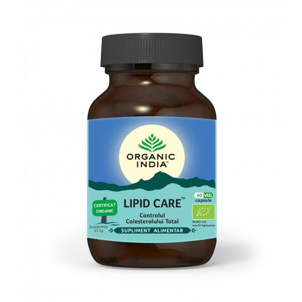 Organic India Lipid Care  Controlul Colesterolului Total 60 caps