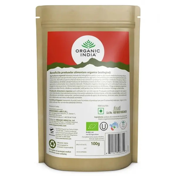 Scortisoara Ceylon Pulbere 100% Certificata Organic Fara Gluten 100g Organic India