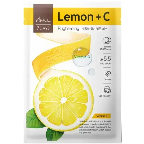 Masca Ariul 7Days Plus Lemon + C Vitamina C Luminozitate pH 5.5 Vegan EWG Green 23ml NOU