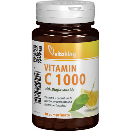Vitaking Vitamina C 1000 mg cu bioavonoide, acerola si macese - 30 comprimate