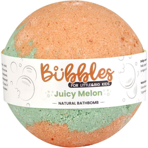 Beauty Jar Bila de baie pentru copii, cu pepene, Juicy Melon, Bubbles, 115 g