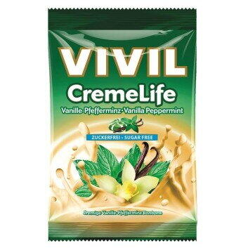 Vivil Bomboane fara zahar cu vanilie si menta Creme Life, 110 g