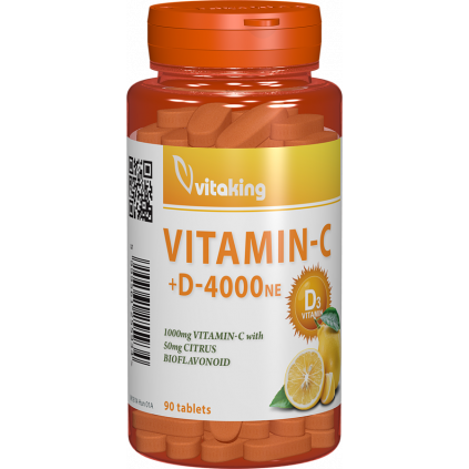 Vitaking Vitamina C + D cu bioavonoide - 90 comprimate
