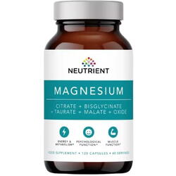 Magnesium Taurate, Bisglycinate, Citrate, Malate, Oxide (120 capsule), Neutrient