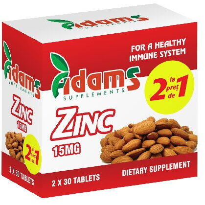 Adams Vision Zinc 15Mg 30 cpr 1+1 gratis