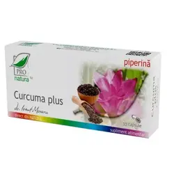 Curcuma plus piperina, 30 capsule, Pro Natura