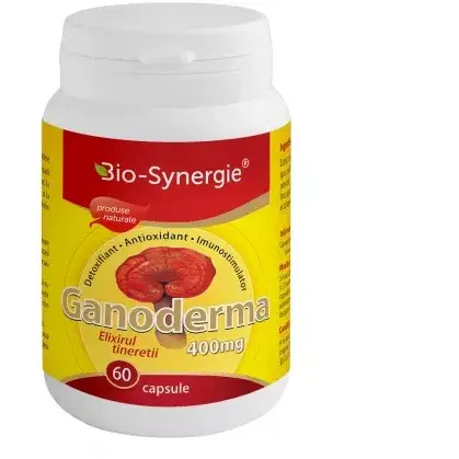 Elixirul tineretii Ganoderma 400mg, 60 capsule, Bio Synergie