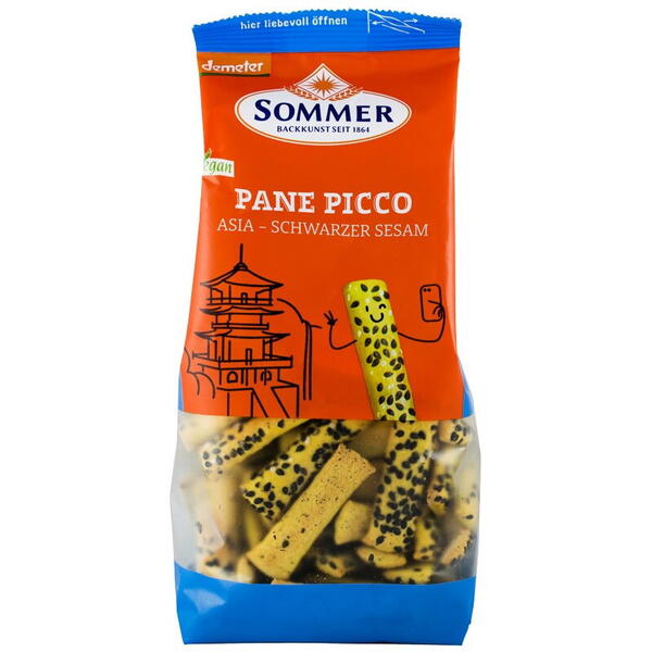 Sommer-Co Panne Picco Asia cu susan negru mini grisine bio din alac, orz si mei, Demeter 150 g SOMMER