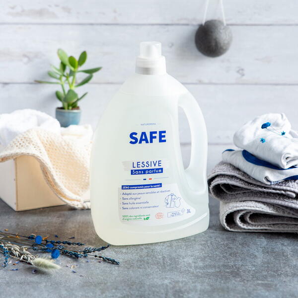 Detergent BIO pentru rufe, fara parfum, fara alergeni(format mare) Safe 3L